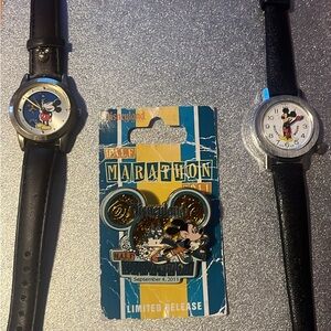 Disneyland Mickey Mouse Watches and Pin Set